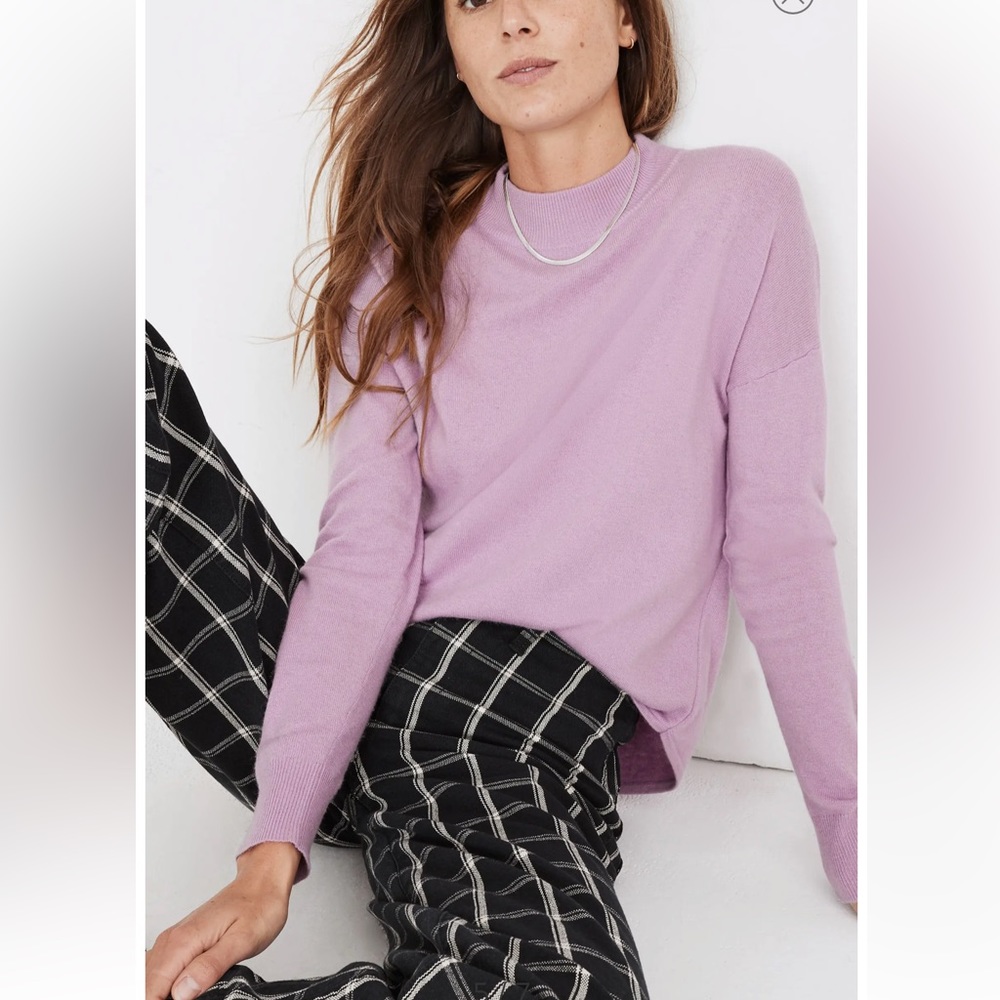 NWT Madewell Vibrant Lilac Ashbury Mockneck Sweater Size S
